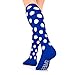 Go2 Compression Socks for Men Women Nurses Runners| Medium Compression Stockings… (Blue Polka Dot 16-22 mmHg, Medium)