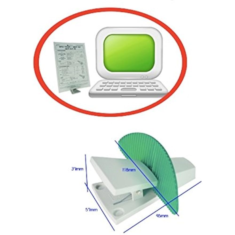 Compact Document Paper Stand Clip Holder Typing, Reading, Color Random