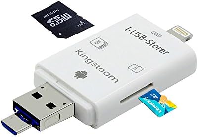 Kingstoom Memory Card Reader, SD Card Adapter, 3 in 1 Card Adapter with Micro USB/USB Support SD/Micro SD, Computer Memory Card Reader for iPhone/iPad/Mac/PC/OTG Android