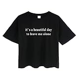 BLACKMYTH Women's Loose T Shirt Short Sleeve Graphic Crop Top Tees Black Small