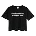 BLACKMYTH Women's Loose T Shirt Short Sleeve Graphic Crop Top Tees Black Small