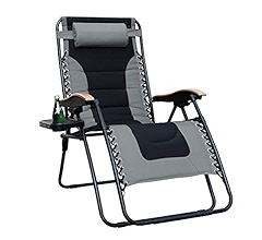 Amazon Com Phi Villa Xl Oversize Zero Gravity Chair Padded Recliner Oversize Lounge Chair With Free Cup Holder Support 350 Lbs Red Garden Outdoor