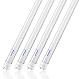 Hyperikon T8 T10 T12 LED Tube Light, 4ft Single-End Powered 18W, Frosted, 5000k, 4 Pack