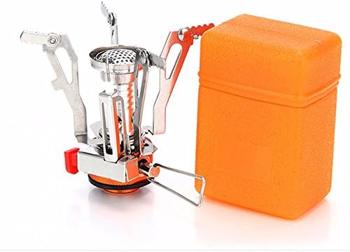 3500W Portable Ultralight Propane Backpacking Stove with Piezo Ignition, Foldable Small Camping Gas Stove with Storage Box for Backpacking Hiking Camping Outdoor Activities