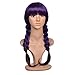 Kamo 26" Wavy Gradient Purple Brown Flat Bang Lolita Costume Cosplay Wig