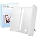 KEDSUM Trifold Lighted Makeup Mirror,LED Travel Vanity Mirror with Lights,Tabletop Mirror with 5X Pocket Mirror , Large Dimmable Touch Screen, 180°Rotation Bracket, Batteries or USB Charging