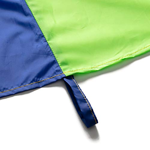 HAPPYMATY Rainbow Umbrella Parachute 13 Foot with 10 Handles for Kids,Play Parachute Outdoor Games(Whack a Mole) Activities Toys with 3 Air Sticks 4M/13FT