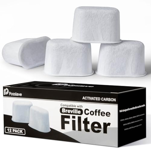 Possiave 12-Pack Charcoal Water Filters Compatible with Breville BWF100 Machines, Breville Espresso Machine Water Filter Replacement