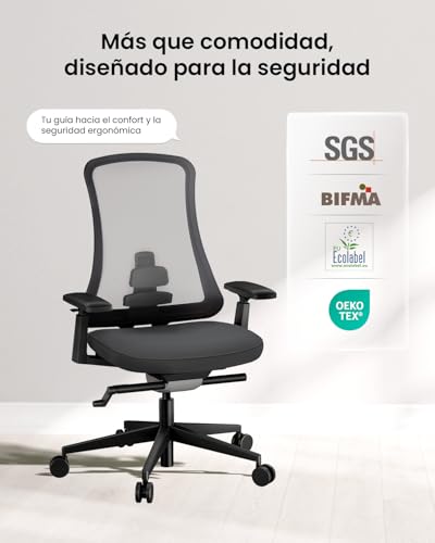 ProtoArc Ergonomic Desk Chair High Back Nylon Mesh, Incline Weight-Adaptive, Breathable Seat, Adjustable Arms, Tilt Lock (Flexer Pro – Black)
