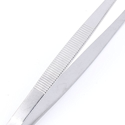 NUOMI Long Straight Tweezers Thumb Dressing Forceps Serrated Tips 12" Stainless Steel Culinary Tweezers