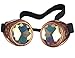 Lelinta Steampunk Rave Glasses Goggles with Rainbow Crystal Glass Lens,Red Copper,Adjustable