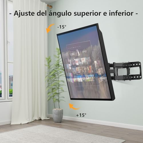 JXMTSPW Soporte para TV movible de 32-85" Pantalla de Inclinable y Giratorio,Base para Television Reforzado Movimiento Completo con articulado Doble Brazo,VESA MAX 600x400 mm Soporta hasta 60 kg