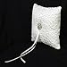 CJESLNA Wedding Ring Satin Diamante Flower Pillow, 15cmx15cm, White
