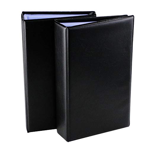 Neworkg 2 Pack Business Card Book Holder, Hold 600 Cards, Black Professional Office Journal Name Card Holders, Business Large Capacity Credit Card Organizer - Thumbnail 6