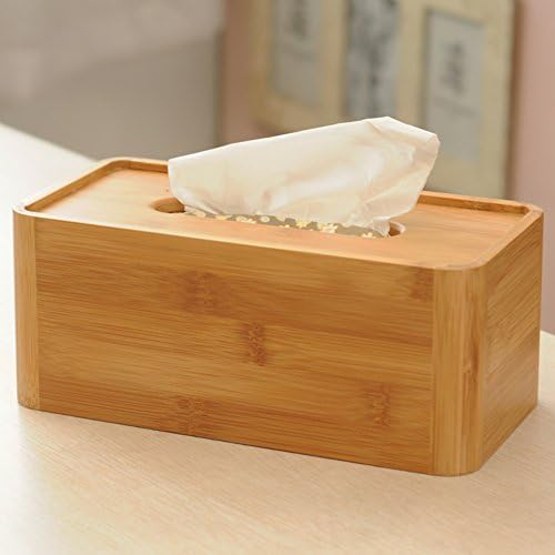 DHWJ household tissue boxcreative bamboo wood paper towel modern and simple roll of paper-A