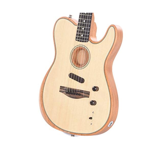 Fender American Acoustasonic Telecaster Acoustic Electric Guitar, Natural, Ebony Fingerboard, with Gig Bag - Image 3