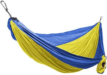 Grand Trunk Single Parachute Nylon Hammock with Carabiners and Hanging Kit: - Perfect for Outdoor Adventures, Backpacking, and Festivals