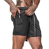 KAHS Heren Running Shorts Heren 2-in-1 Sportshorts Heren Dubbele Sneldrogende Sport Heren Shorts Jogging Fitness Shorts…