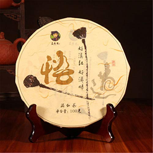 100g (0.22LB) Mini torta Yunnan cinese Glod Buds Tè nero Tè rosso Nuovo tè Tè primaverile Tè sano Cibo verde - immagine 3