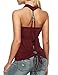 Zeagoo Womens Lightweight Sexy Halter Top Wine Red X-Large