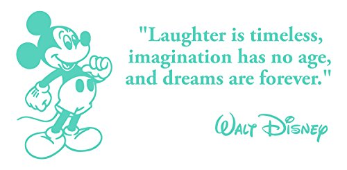 Laughter is Timeless Wall Decal: Walt Disney Quotes Decal is a Vinyl Wall Decal Displaying a Disney Quotes Wall Decals. This famous quotes includes an image of Mickey Mouse-MINT