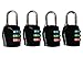 ZHW Combination Lock 3 Digit Padlock for School, Gym & Sports Locker,Luggage Suitcase Baggage Locks (4 Pack Black)