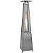 Hanover Outdoor 42,000 BTU Propane Pyramid Patio Heater 7 Feet Tall with Wheels, Battery Ignition Start, and Adjustable Temperature for Backyard Events and Outdoor Entertaining, Stainless Steel