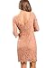MEROKEETY Women's Elegant Floral Lace 3/4 Sleeve Cocktail Party Bodycon Dress