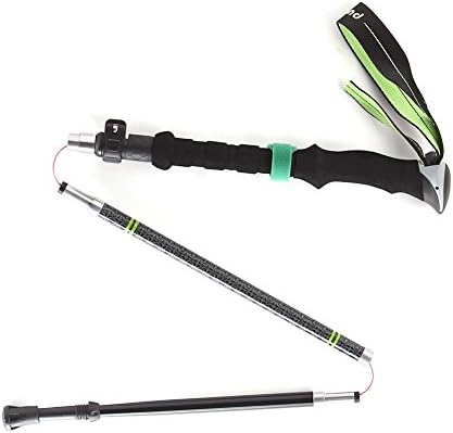 CampLand Ultralight Tri-fold 80% Carbon Fiber Trekking Poles Anti Shock Collapsible Hiking Walking Sticks