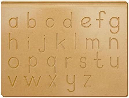 The Kiddy Depot - English Alphabet Tracing Lowercase Wooden Board Natural Wood Learning Toy - Educational Toy for Boys, Girls & Kids