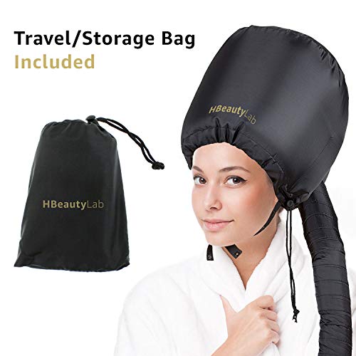 Bonnet Hood Hair Dryer Attachment - Soft Adjustable Hooded Bonnet for Hand Held Hair Dryer - Mask Cap for Drying Styling Curling Deep Conditioning-Soft Adjustable Large Hood Bonnet