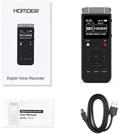 Portable voice recorder with 1536kbps audio recording capability priced at $35.99.