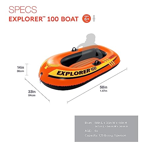 INTEX 58330EP Explorer 200 Inflatable Boat 2Person Dual Air