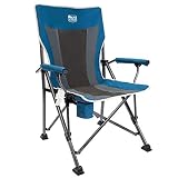 Timber Ridge Camping Chair Ergonomic High Back Support 300lbs with Carry Bag Arm Chair Folding Quad Chair Outdoor Heavy Duty, Padded Armrest, Cup Holder