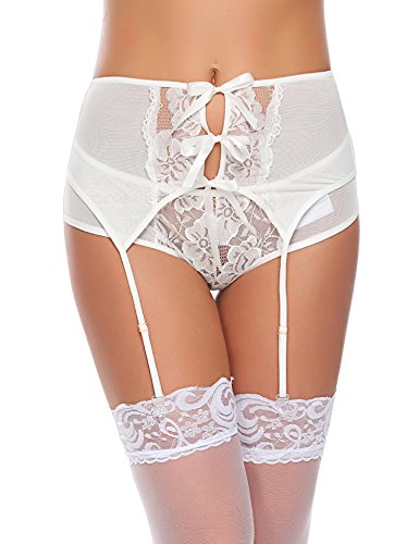 Adome Womens 2 Pieces Lace Suspender Garter Belt Set Panty | Desertcart  Belize