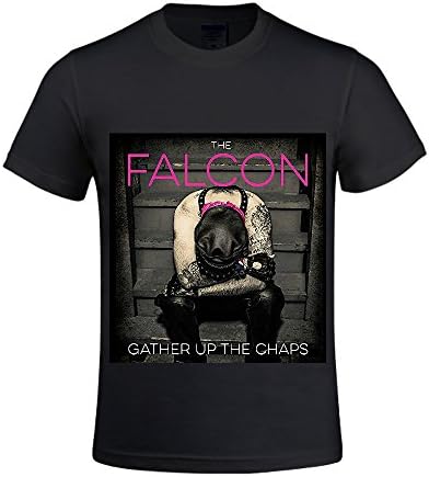 Gather Up The Chaps The Falcon Men Crew Neck Mens Cotton T Shirts Black Apparel