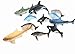 WellPackBox Big Blue Bucket 11 Large Shark Whale Dolphin Toy Animal Figures For Toddlers Kids Boy Girls Bath Tub Adventures