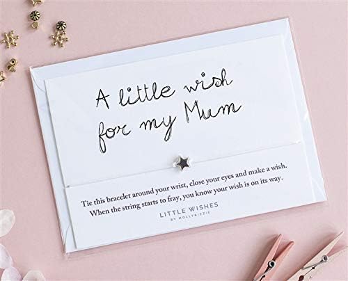 A Little Wish for My Mum Mothers Day Charm Bracelet with Envelope Mum Mummy Present Birthday Christmas Card