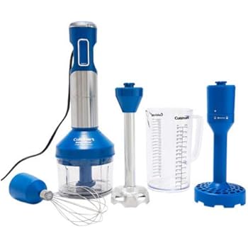 Cuisinart CSB-100 Smart Stick Variable Speed Hand Immersion Blender, Stainless Steel/Blue