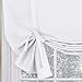 H.Versailtex Room Darkening Bathroom Balloon Valance Blackout Tie Up Shades Privacy Thermal Insulated Window Curtain Panel for Glass Door/Kitchen Window (Pure White, 42W x 63L, Set of 1)