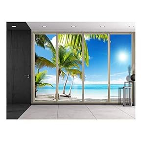 BRAND_NAMEPalm Trees on The Side of The Beach Wall Decor