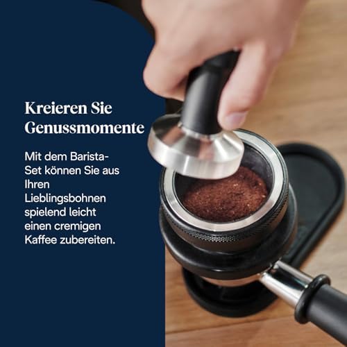Siebträgermaschine La Specialista Arte EC9155.MB, Espressomaschine mit Mahlwerk, 8 Mahlgrade, 15 Bar, 3 Temperaturen, Milchschaumdüse, 1550W, 1,7L Tank, Edelstahl/Schwarz inkl. Barista-Kit