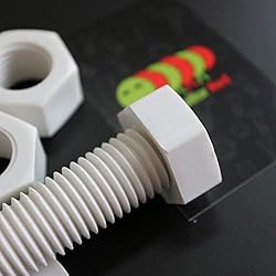 5x White Hexagon Head Screws Polypropylene