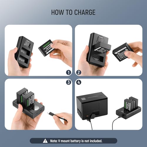 NEEWER NP-W126/NP-W126s Replacement Battery Charger Set with Dual Charger and USB C Cable, Pack of 2, 1140 mAh Camera Battery, Compatible with Fuji X100VI X-T30 II X-S10 X-T200 X100F X100V X-A5 X-E4
