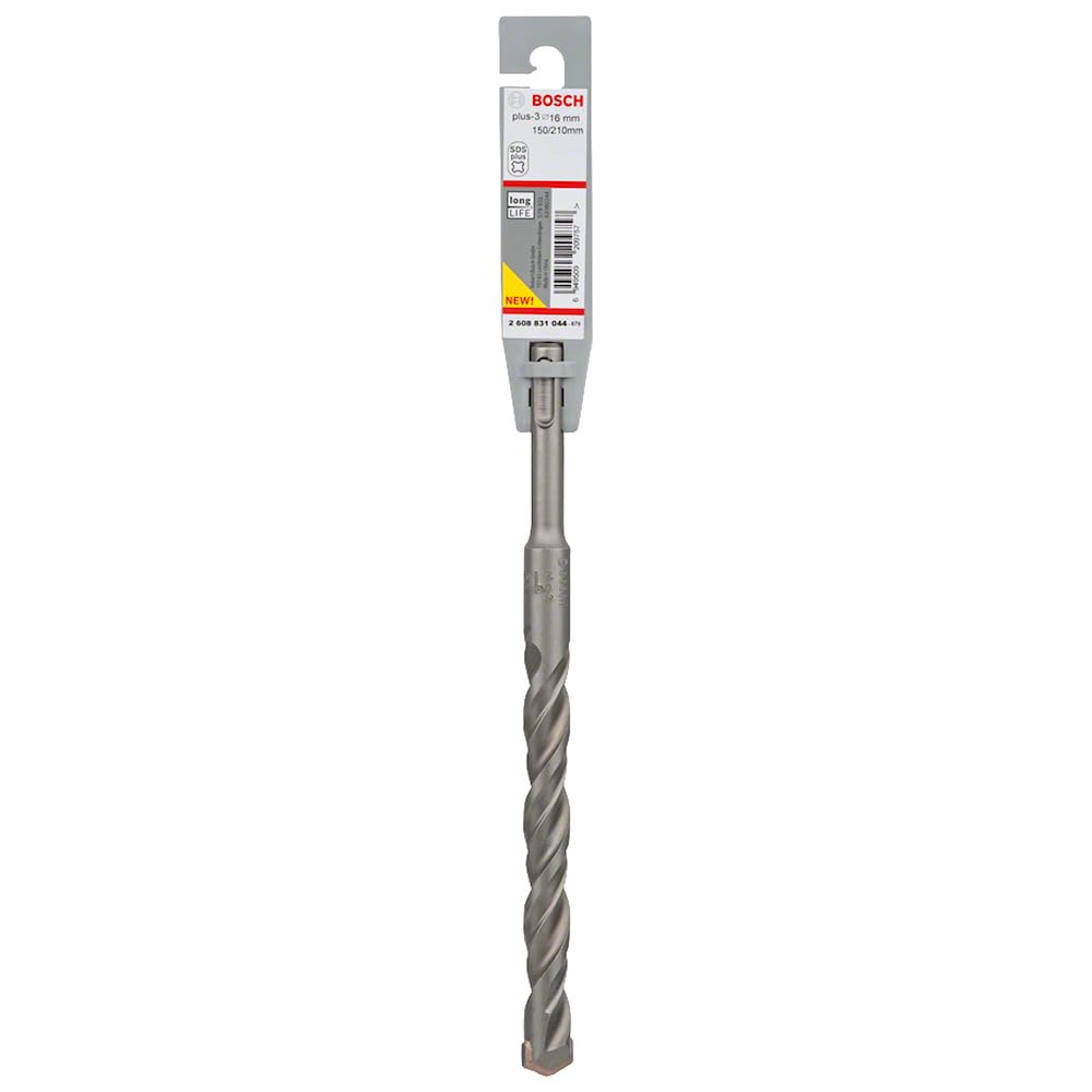 Bosch 2608831044 "SDS Plus-3" Hammer Drill Bit, 0 V, Grey, 16 x 150 x 210 mm