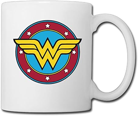 Wonder Woman Circle And StarsSymbol Ceramic Custom Coffee/Tea Mug White 11oz For Funny Gifts