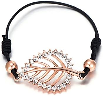simple wax rope hollow leaf bracelets America the simple wax rope hollow leaf bracelets,Rose gold