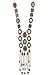 SUNSCSC Vintage Retro Rhinestone Turquoise Long Boho Bohemian Statement Necklace for Women