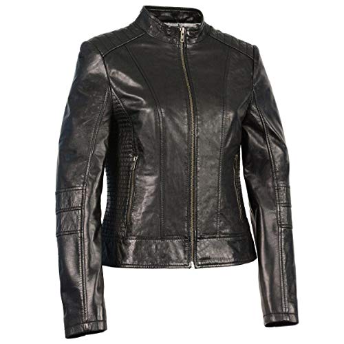 Milwaukee Leather Women's Zip Front Stand Up Collar Black Leather Jacket SFL286…