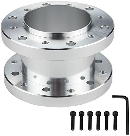 JUDING 5cm Silver Height Aluminium Steering Aluminum Spacer for Aftermarket Steering Wheel Hub Adapter Boss Kit